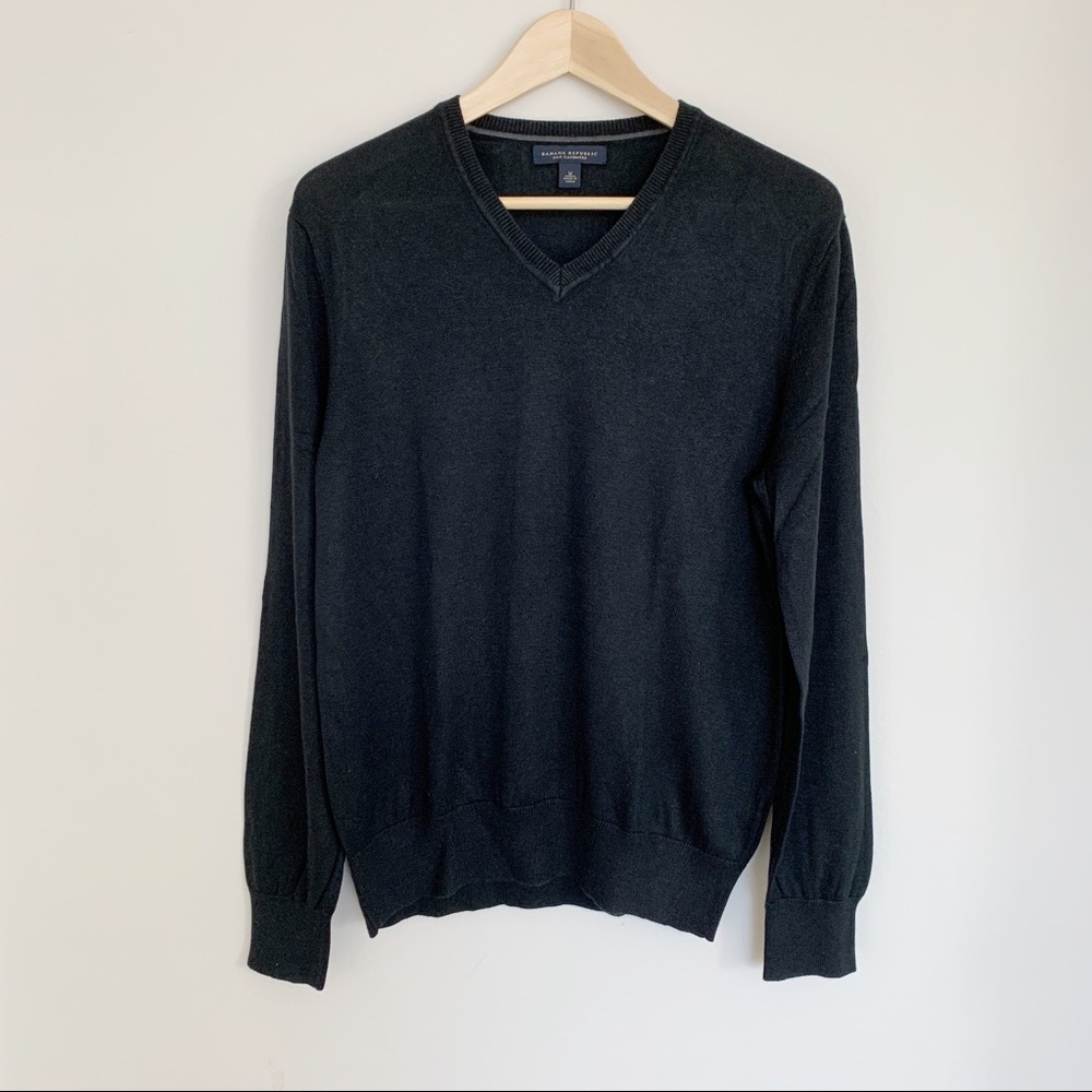 BANANA REPUBLIC Silk Cashmere Black V Neck…
